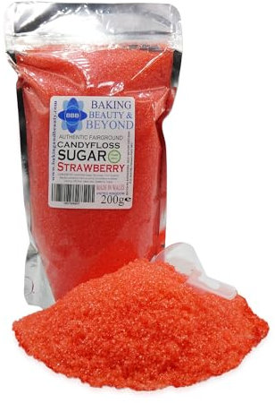 Baking Beauty and Beyond Premium Candy Floss Sugar 200g - Strawberry Flavour