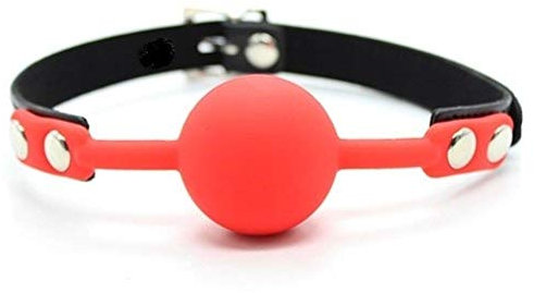 Bondage Masters Fantasy and Fetish Silicone Ball Slave Sub Gag, Red