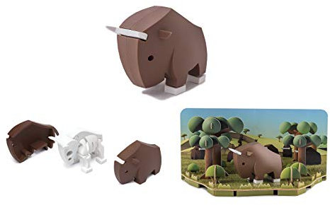 HALFTOYS HA003 Collectibles Magnetic Animals Play Sets, Lion 3D Jigsaw Puzzle Blocks, STEM Educational Take Apart Toys Gift for Toddler & Kids 3+ Years (Gnu)