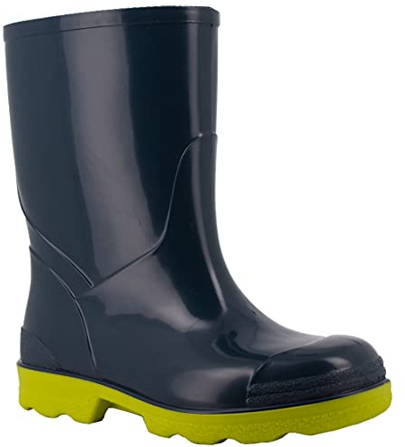Spirale Micki, Stivale da Pioggia per Bambini, Stivale in PVC Antiscivolo, Blu/Lime, Taglia 24
