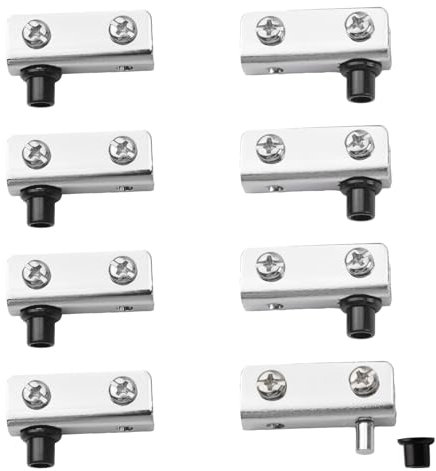 UFURMATE Glastürscharniere, rahmenlose Scharniere mit verstellbarem Eisenstift, für Glastüren von 3 bis 6 mm, 8 Stück