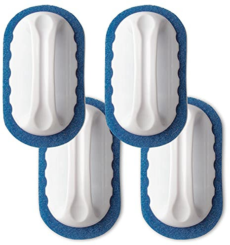 Skylarlife Scouring Pad Brush Cleaning Scrub with Handle Abrasive Pad for Grout Tile Shower and Sink Cleaning, Scrubbing Floor and Tile Boat Polishing Refinishing Bathroom Kitchen Heavy Duty (4-Pack)