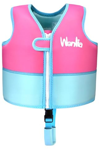 Wenlia Kids Swim Vest, Float Jacket Toddler Buoyancy Vest Neoprene Swimming Jacket with Crotch Strap for Boys Girls Age 1-6 Years
