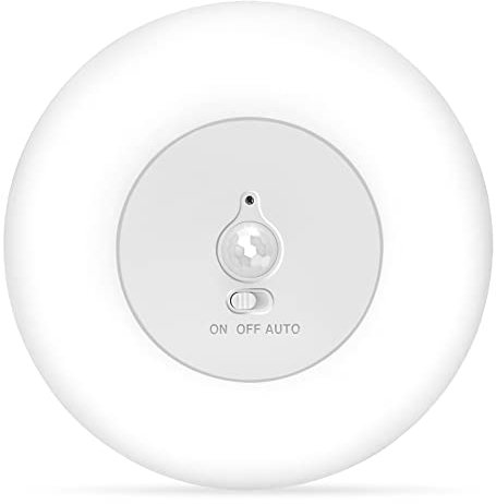 HYTINO Batteriebetriebene Deckenlampe mit Bewegungsmelder, 180LM 6000K Lampe mit Bewegungsmelder Innen Flur Batterie, LED Deckenleuchte mit Akku Ø15 für Flur,Garage, Keller,Schrank,1 Stück