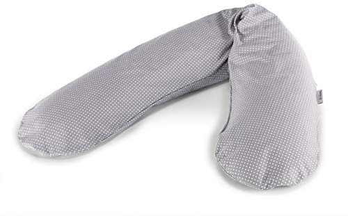 Theraline Grand Coussin d'allaitement Original avec Rembourrage en Épeautre - Couleur : 33 Points Gris