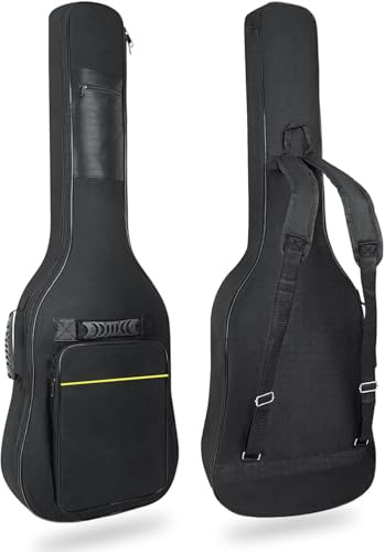 MUZTOP Electric Guitar Bag 0.35 Inch Thick Padded Gig Bag Soft Case Backpack for 39 Inch Electric Guitars with Pockets
