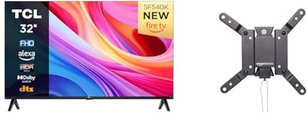 TCL 32SF540K 32-inch FHD Smart Television - HDR & HLG-Dolby Audio-DTS Virtual X & Amazon Basics Tilt TV Wall Mount For 12-40 inches TVs and VESA 200 x 200, Black