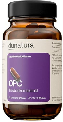 OPC Traubenkernextrakt - 112 Kapseln - hochdosiert mit 740mg Extrakt je Tagesdosis - Traubenkerne aus der EU - mit natürlichem Vitamin C - laborgeprüft, vegan, in Deutschland produziert