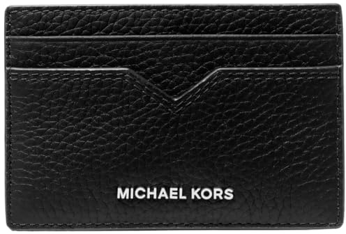 Michael Kors Men's Hudson Notched Card Case, Black, One Size