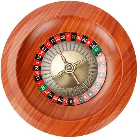 NobesOnbet Roulette Russa in Legno da 12 Pollici per Giochi da Tavolo, tabellone di Gioco Rotante, intrattenimento per Adulti