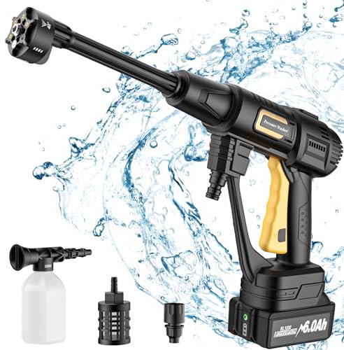 Hydro Blast Akku Hochdruckreiniger für Makita 18V/21V Akku(Ohne Akku), HydroBlast Akku Druckreiniger mit 3 Stufige Druckeinstellung und 6-IN-1 Düse, für Auto,Garten,Terrasse,Fenster,Schwimmbad