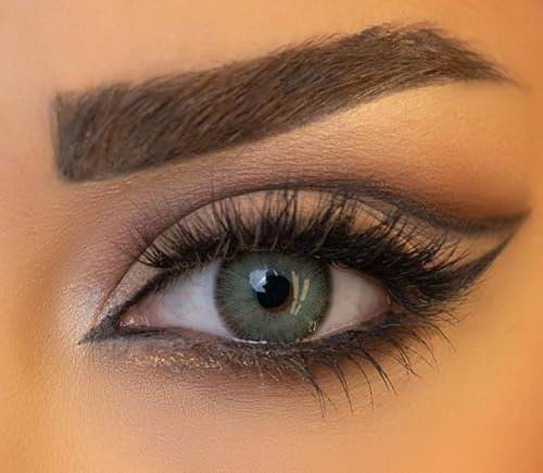 Venus® Grüne Kontaktlinsen Ohne Stärke - 0.00 Dioptrien - Weiche Jahreslinsen Green Contact Lenses für Damen & Brillenträger - 1 Paar (2 Stück) - Grün