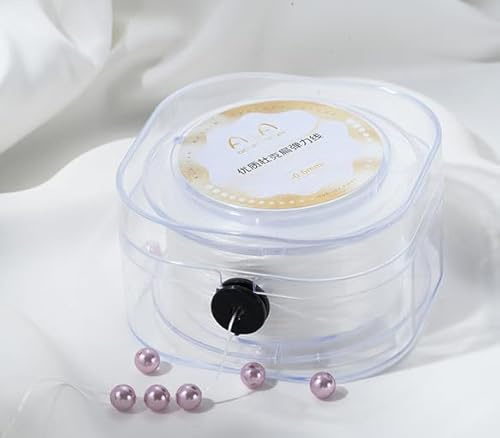 Hilo elástico para joyas, cordón elástico de perlas, hilo de perlas transparente, hilo de nailon invisible de 0,8 mm, hilo resistente al desgarro, pulsera elástica, a juego con una caja giratoria