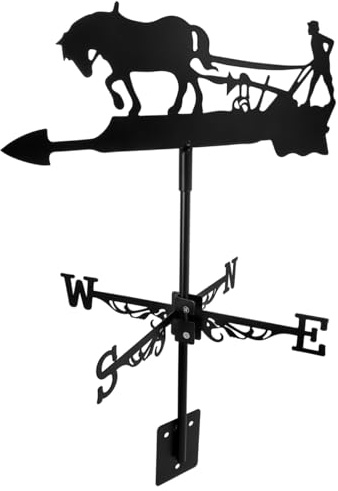 Milisten Iron Weathervane Horse Garden Decor Durable Outdoor Weather Vane for Roof Mount Farm Patio Lawn Wind Direction Indicator