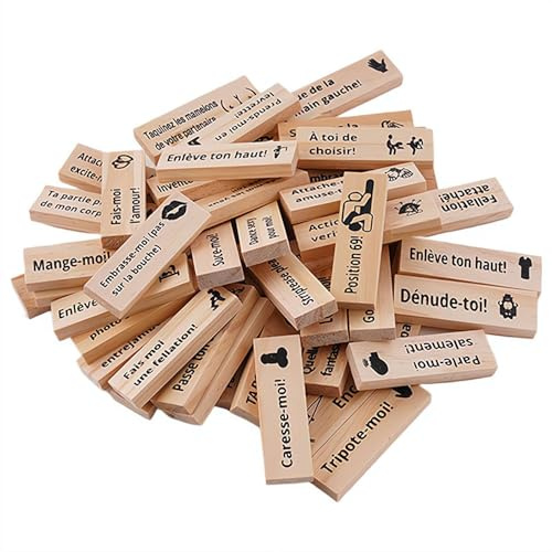 Giant Tumble Tower Games for Adults, Couple's Date Building Block Tower Stacking Game,French Couple's Date Building Block Tower,Family Floor/Outdoor Yard Games With Carry/Storage Bag Stacking Toys