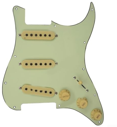 DAZZLEEX Juego de golpeador y pastilla de guitarra eléctrica SSS de bobina única de 3 capas ABS para guitarras estilo ST SQ con interruptor combinado de puente medio de cuello