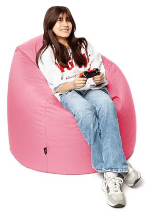 PATCH HOME Patchhome Sitzsack Tropfenform - Hell Rosa für In & Outdoor XXL 420 Liter - mit Styropor Füllung in 25 versch. Farben und 3 Größen