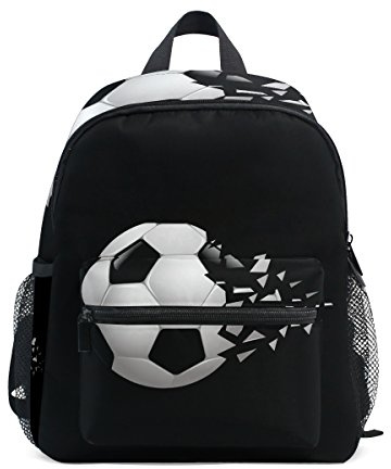 Montoj Sac de Voyage Unisexe pour Enfant Motif Football Noir et Blanc