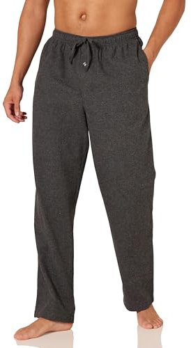 Amazon Essentials Herren Atmungsaktive Flanell-Pyjamahose (Erhältlich In Groß Und Schwer), Dunkelgrau Meliert, XL