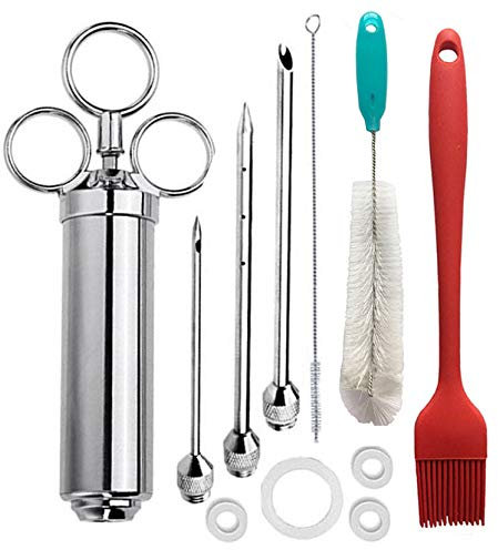 CHSEEO 2 Oz Siringa per Marinata Acciaio Inox Carne Siringa Iniettore Barbecue Kits Sapore Iniettore Siringa per Arrosti Professionale per Marinata Manzo Pollo e Turchia #4