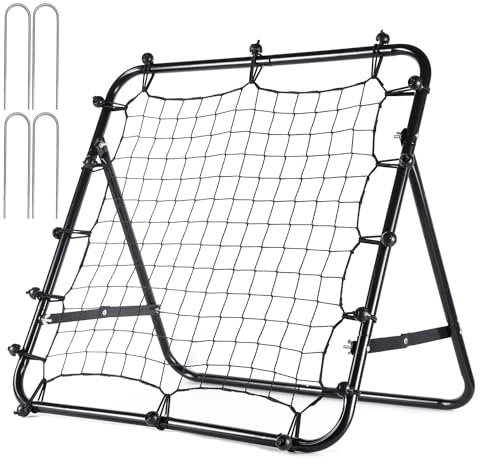 Rebounder Kicker für Fußball - Premium Fußballtor Rückprallwand Netz für effektives Training 62 x 62 cm