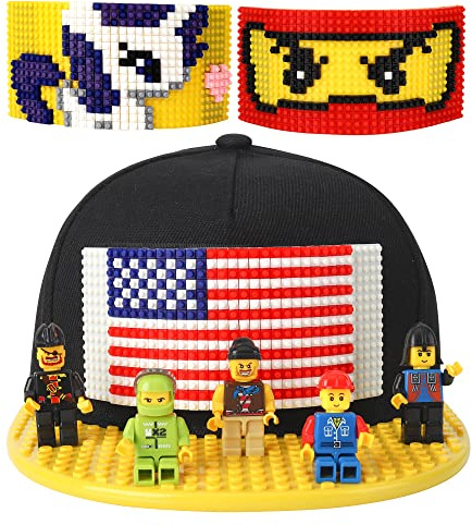Yanscian Snapback Hat Baseball Cap Building Block for Kids & Adults Black…