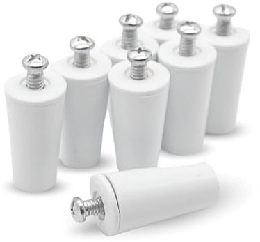 DOJA Barcelona Roller Shutter Stopper - Pack 8 White - PVC 60mm, Plastic Shutter Stoppers, Replacement Roller Blind Stops, Accessories Shutters Buffer Window Blind Stop Buffer Stopper for Rolling