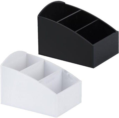 Bamyli 2 Pcs Tea Bag Organiser with 3 Divided Sections Coffee Station Tea Bags Holder Sugar Bag Organizer for Counter Acrylic for Coffee Salt and Sugar Bag Storage