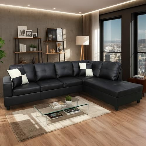 MOOLSUN L-Shaped Combination Sofa Set, Luxurious Synthetic Leather Living Room Sofa, Suitable for Living Rooms, Bedrooms, Apartments, and Offices