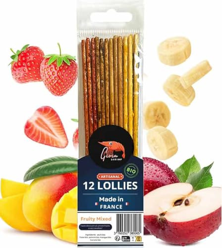 Biotope Aquatics Ltd - Aquarium Shrimp Keeping Foods & Accessories - Lolly Sticks, Balls & Caves Mixed Flavours 100% Natural Feed (1 (pack/item), Shrimp Lollies - Fruit Mixed)