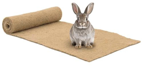 GeenYuu gnagarmatta hampa 0,5 x 1 m 5 mm tjock halkfri bas för smådjursburar och transportlådor, naturligt material, fuktbindande, hygienisk, kan skäras till storlek för kaniner