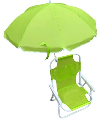 VlHpnpe Silla de arena para niños, protección solar integrada, construcción de metal, fácil de limpiar, para almacenamiento de viaje, toldo para silla