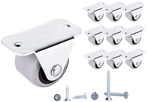 tornillos incluidos Rueda de goma de 30 mm de plástico Ruedas giratorias dobles de metal con placa Muebles Electrodomésticos y equipos Juego de ruedas pequeñas (10)