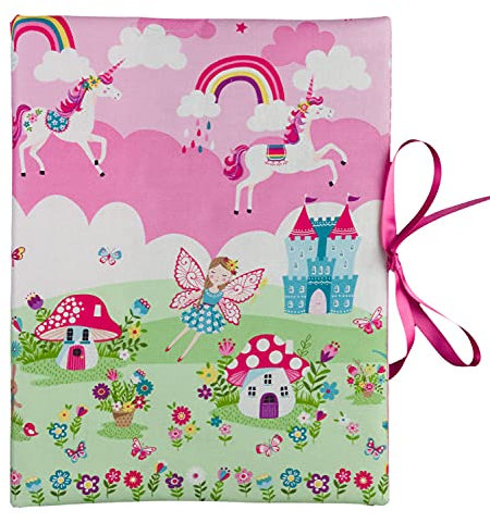 bettina bruder - Sammelmappe DIN A4 - innen 30 Sichthüllen - Prinzessin Einhorn Regenbogen Pünktchen Punkte rosa weiß bunt