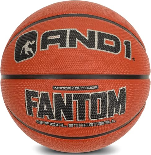 AND1 Rubber Basketball, Official Regulation Size 7(29.5), Indoor/Outdoor