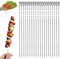 20 Pièces Brochettes pour Barbecue Brochette inox Brochette Réutilisables pour Barbecue Pas facile à rouiller Brochettes à Viande en Acier Inoxydable Pour Barbecue Viande Légumes(30cm)