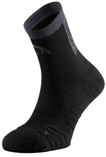 Lurbel Aitana Four - Calcetines con Amortiguación, Trail Running Unnisex, Transpirables y Antiolor, Ajuste Cómodo, Para carreras y Senderismo, Gran durabilidad. (L (42-44), Negro)