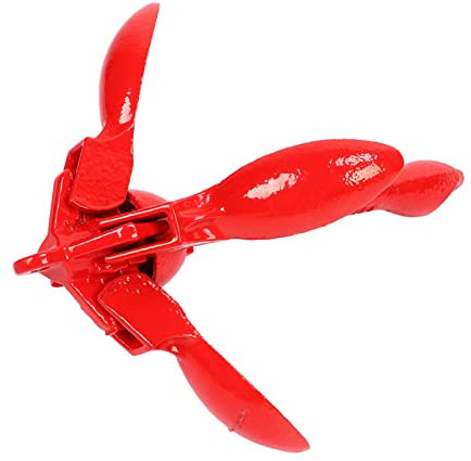 Srliya Marine-Ankerbojen-Set, Roter Kohlenstoffstahl, Faltbares Bootsanker-Set mit Seil für Kajak, Srliyahgts5q3zgc