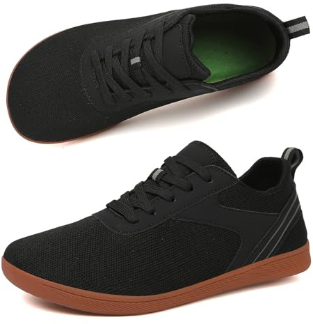 AONEGOLD Barefoot Herr Minimalistiska Kvinnor Trail Löparskor Lättviktiga Andningsaktiva Sport med Breda Barfota Skor Fitness Skor, 903 svart, 44 EU bred