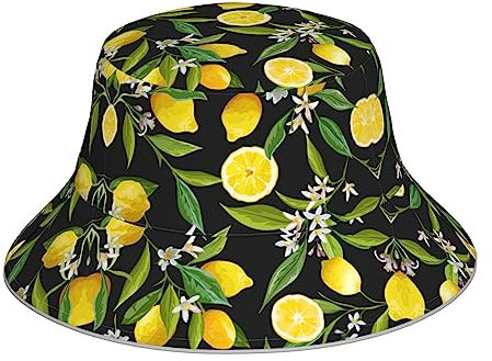 Sushi Dill Pickles Chapeau cloche réfléchissant – Chapeau cloche polyvalent pour homme et femme, parfait pour le soleil et l'été, Jaune citron, taille unique