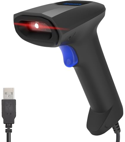 Atlantis A08-LD190-2D Lettore Codici a Barre Barcode reader scanner 1D e 2D Ottico (640x480), 60fps, legge da smartphone e display, codice farmaceutico, collegamento USB, guida rapida.