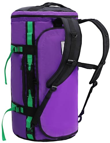 MIER Large Duffle Backpack Sports Gym Bag with Shoe Compartment, Heavy Duty and Water Resistant, Purple, 45L