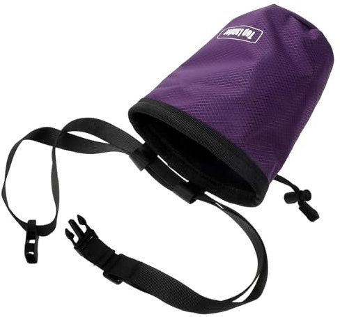 MOBUTOFU Hand-pulverbeutel Zum Klettern Chalk Bag Bouldern Tragbarer Kreidepulverbeutel Rock-Tumbling-vorräte Tasche Mit Großem Fassungsvermögen Kletterkreide Kreidebeutel Oxford Violett