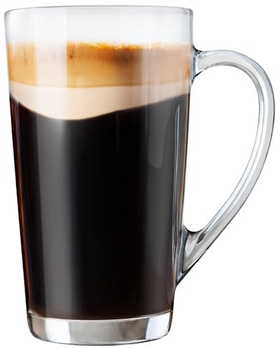 KONZEPT Lot de 12 verres à latte macchiato avec anse - En verre transparent - 350 ml