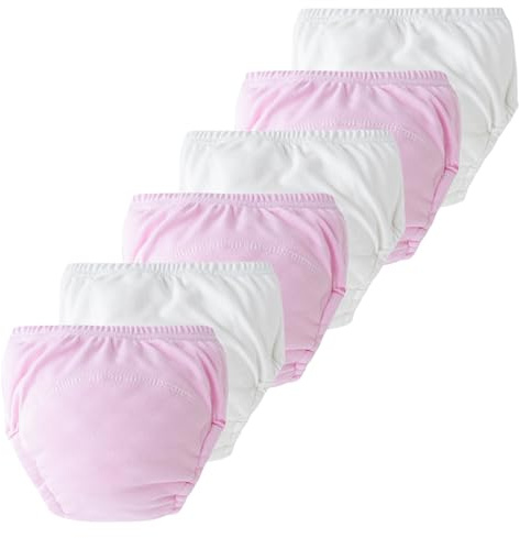 SEAUR 6 Pack Baby White Underwear Cotton Soft Training Pants Multicolour