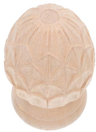 NUOBESTY Remate de Madera Maciza Tallada Diseño de Piña 8X12 CM Adorno Decorativo Europeo para Postes de Escalera Remates de Madera Hechos a Mano para Decoración Interior