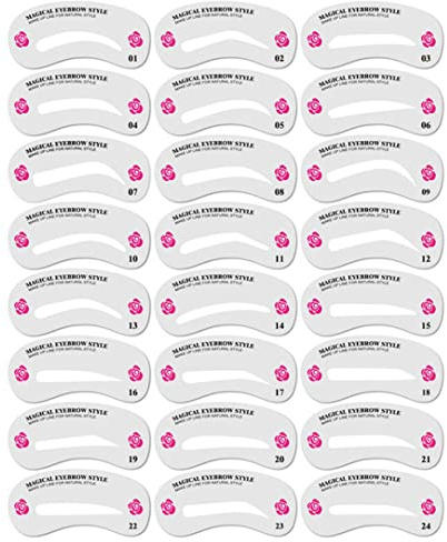 Kit stencil per sopracciglia Strumento per modellare le sopracciglia Templat Styling Tool 24 pezzi