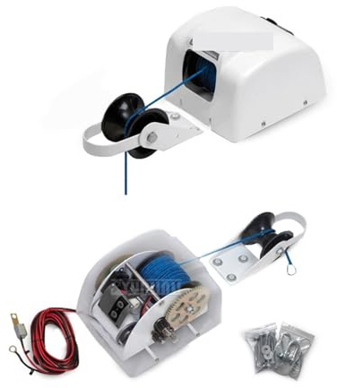 Treuil d'ancre électrique robuste 12 V for bateau marin de 13,6 kg, yacht, ponton, voile, accessoires marins blancs Pour débutants et bricoleurs