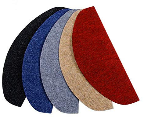 casa pura Copri Gradini per Scale - Tappeto per Scale Antiscivolo in Vari Colori Melange, Set da 15 - Grigio - 21x65 cm