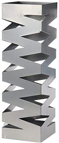 DonRegaloWeb – Regenschirmständer, quadratisch, Metall Silber 15.5x15.5x49 cm